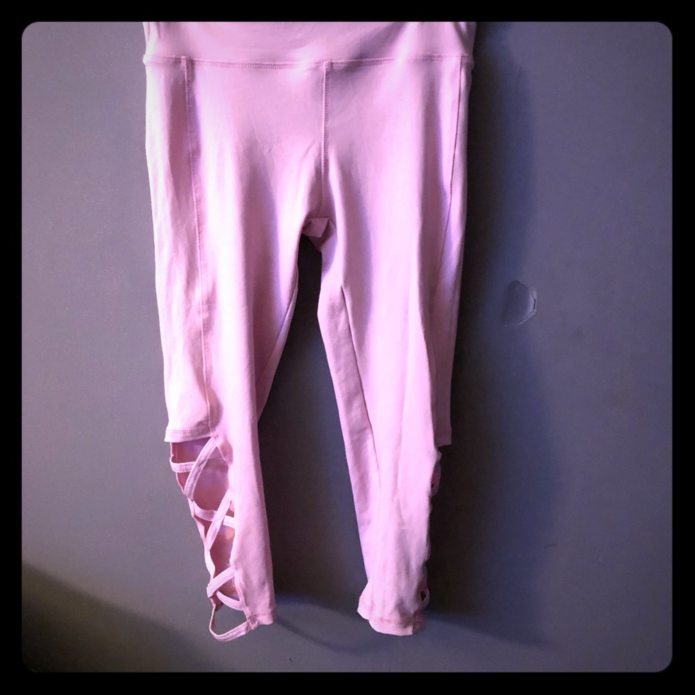 Pink high waisted leggings